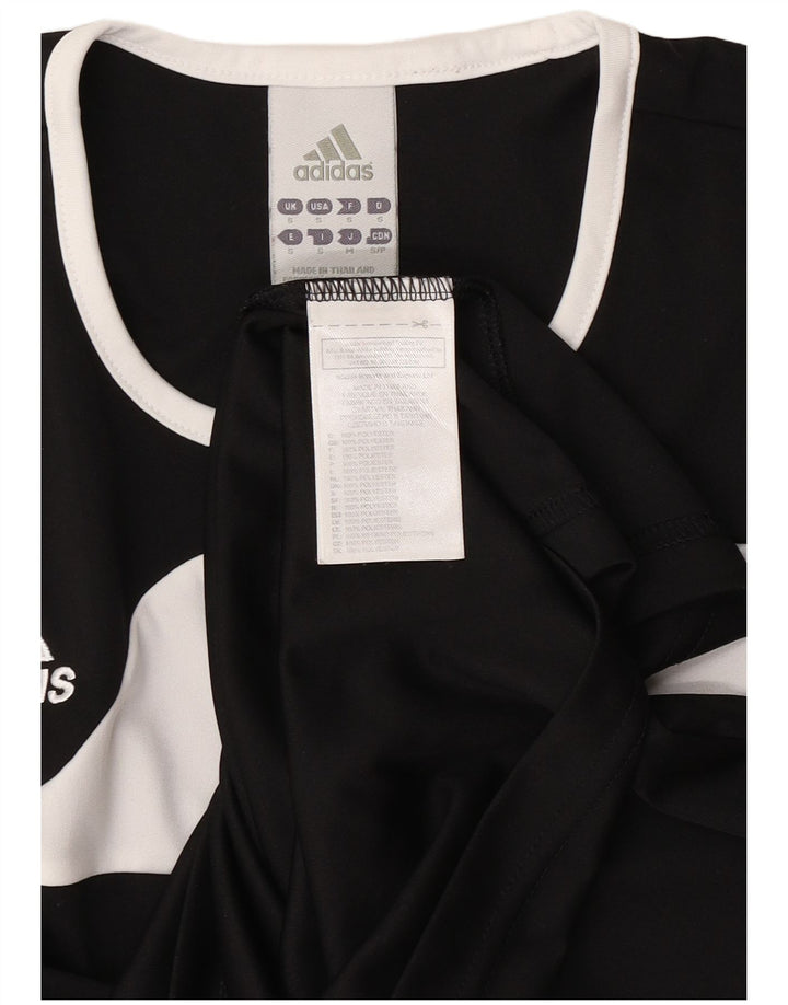 Adidas Hombre Climalite Camiseta Top Pequeño Negro Colorblock Poliéster