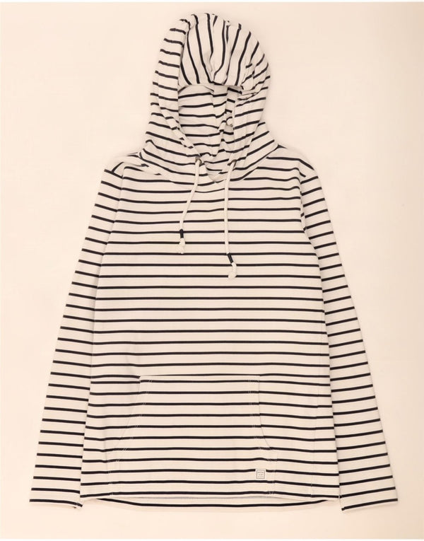 Sudadera con capucha para mujer Fat Face UK 10 Small White Stripe Cotton