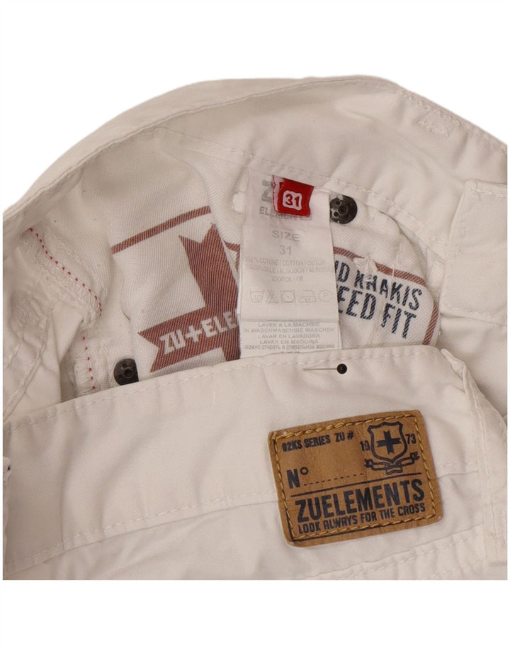 Vaqueros rectos elásticos para mujer Zu Elements W31 L27 Algodón blanco