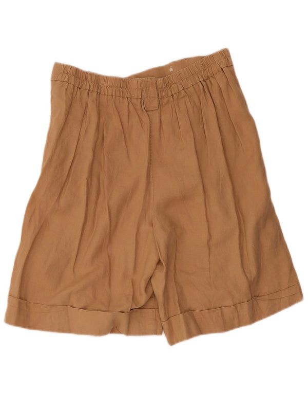 Benetton Shorts Casuales Pegged Mediano W32 Lino Beige