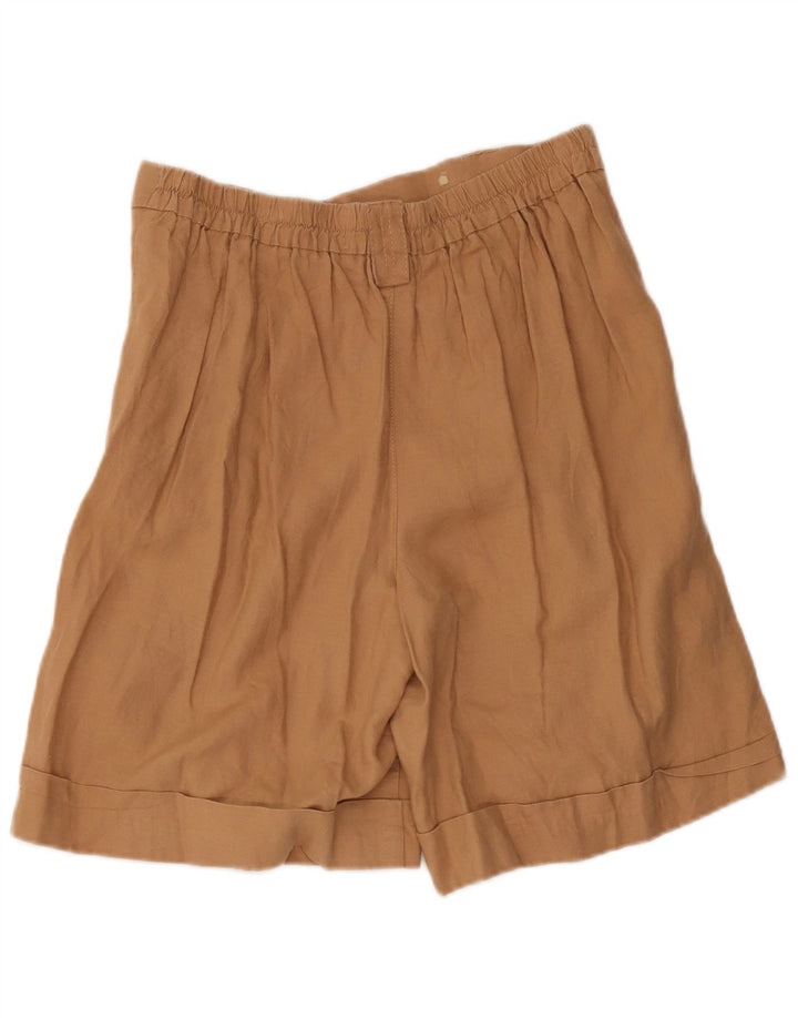 Benetton Shorts Casuales Pegged Mediano W32 Lino Beige