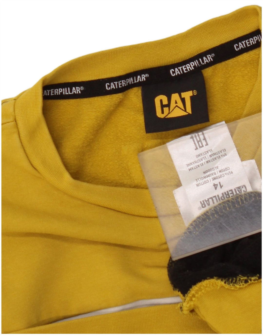 CAT Sudadera con estampado gráfico para niños 13-14 años Algodón con bloques de color amarillo