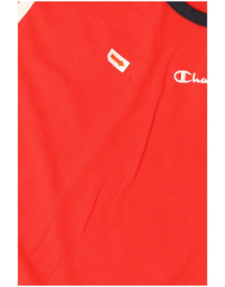 CHAMPION Top sin mangas gráfico para hombre XL Algodón color block rojo