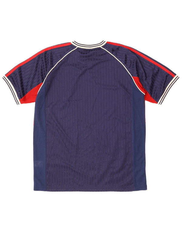 Lotto Mens T-Shirt Top Medium Navy Blue Colourblock Polyester