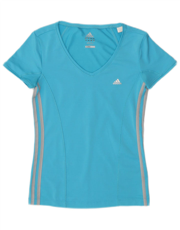 Adidas Mujer Climacool Camiseta Top UK 10 Pequeño Azul Poliéster