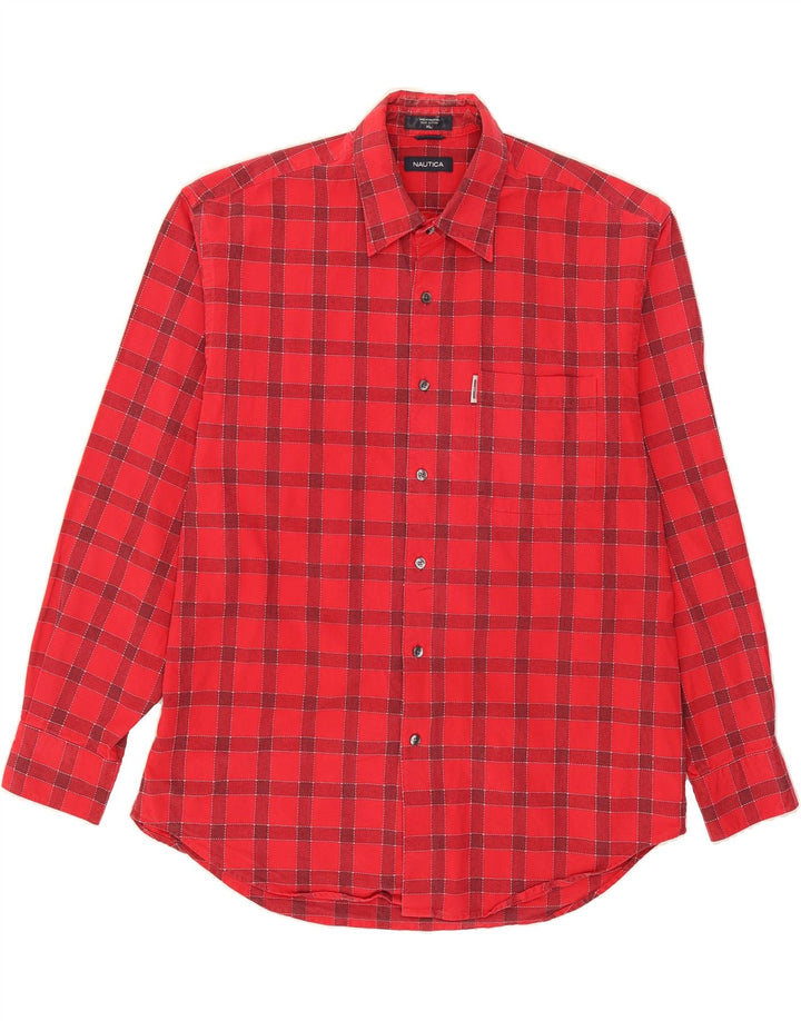 NAUTICA Mens Shirt XL Red Check Cotton Vintage Nautica and Second-Hand Nautica from Messina Hembry 