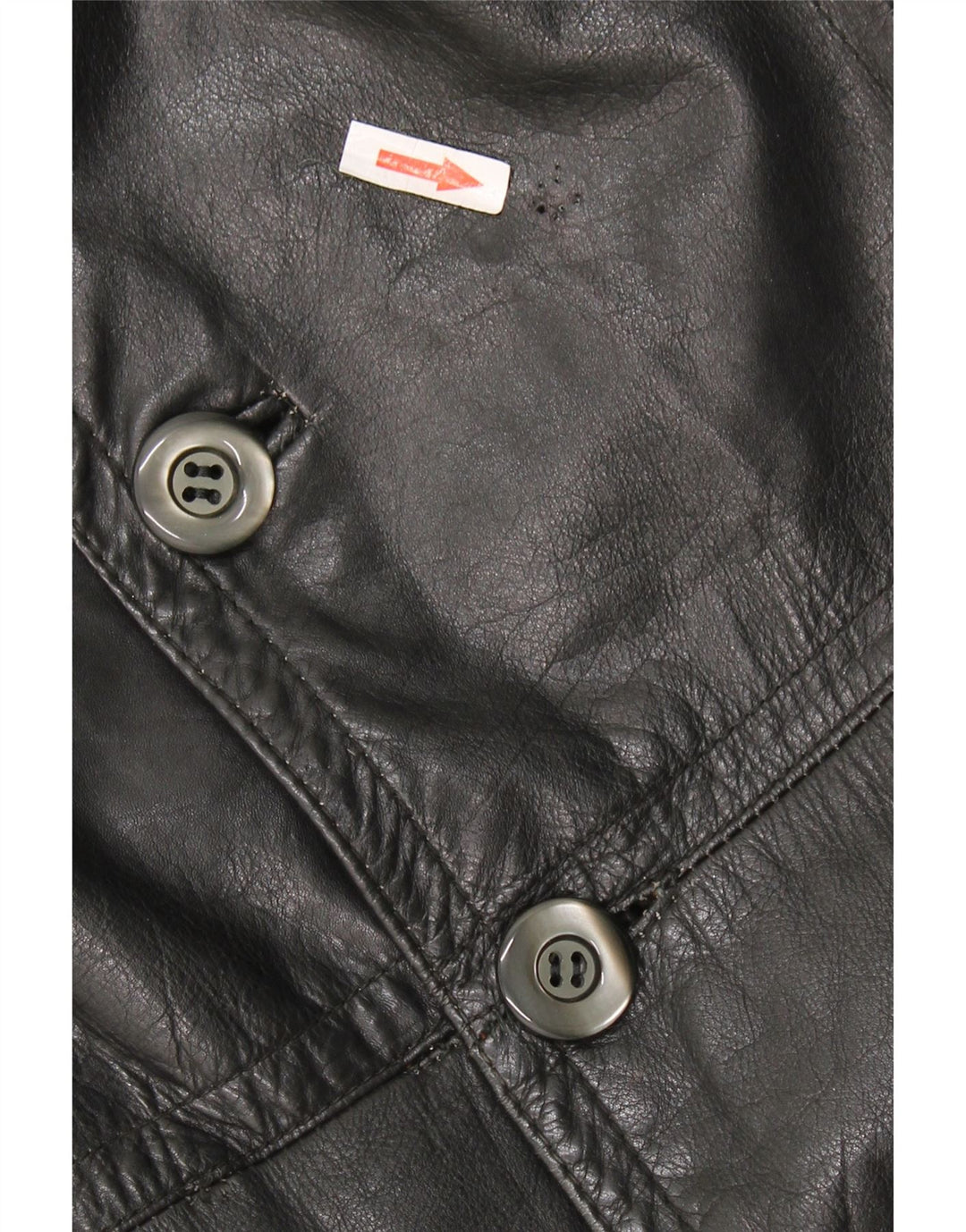 Vintage hombres cuero abrigo Reino Unido 40 cuero negro grande