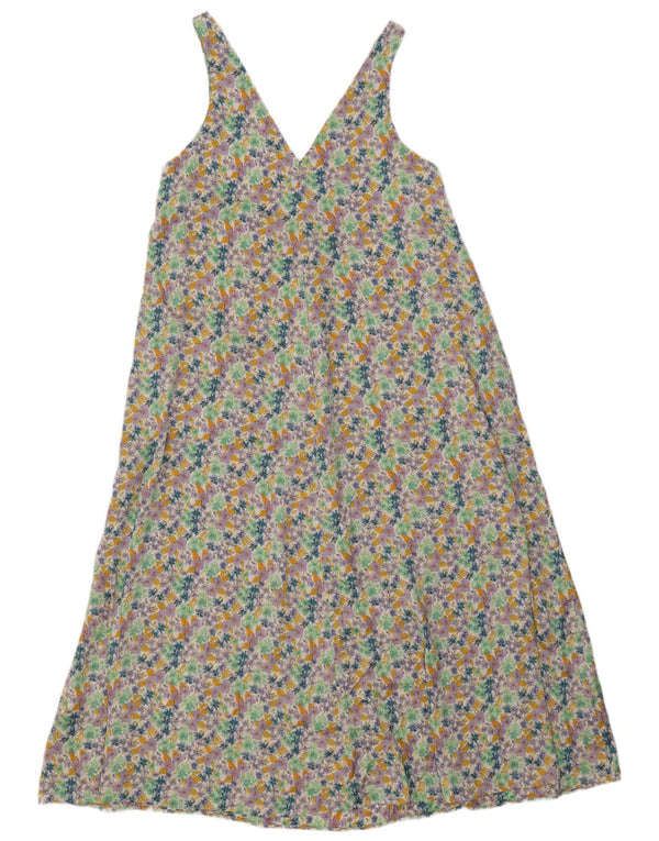 Zara Vestido largo sin mangas para mujer UK 40 Small Multicolor Floral