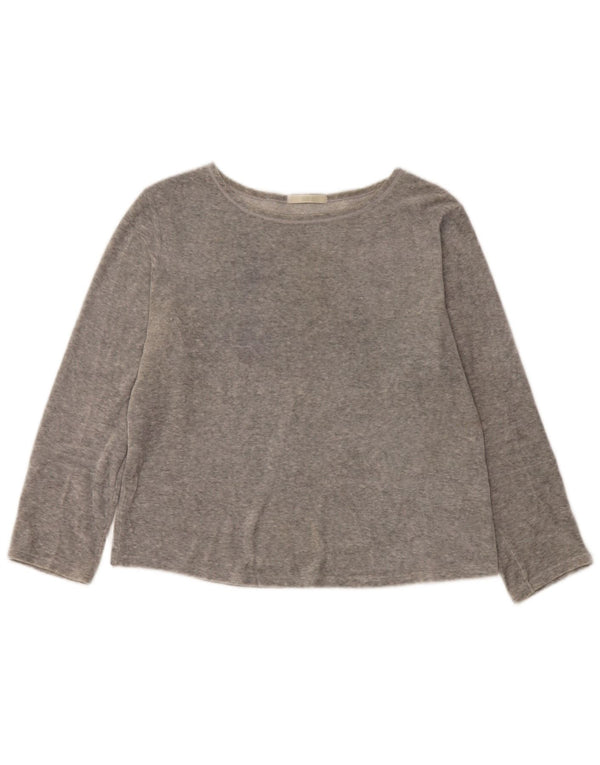 Marks & Spencer Top para mujer de manga larga UK 44 Grande Poliéster gris