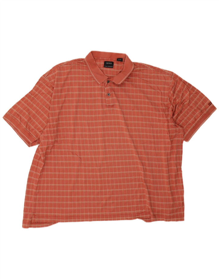 Izod Polo Hombre 2XL Algodón A Cuadros Naranja