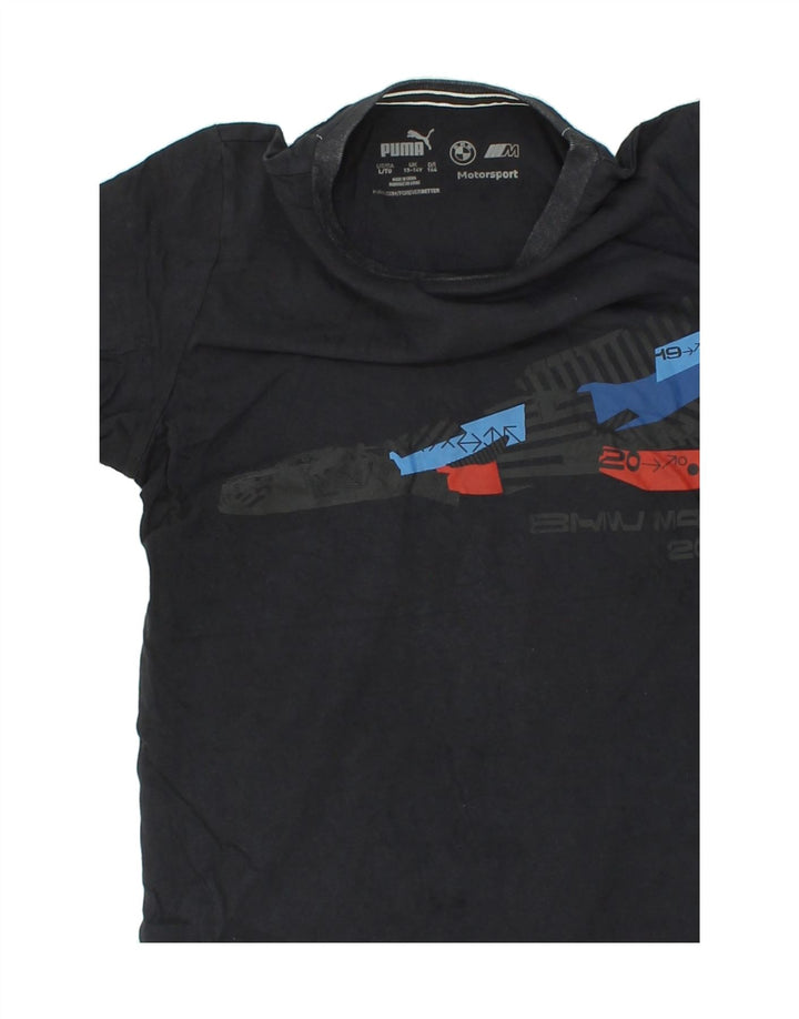 PUMA Boys Graphic T-Shirt Top 13-14 Years Black Vintage Puma and Second-Hand Puma from Messina Hembry 