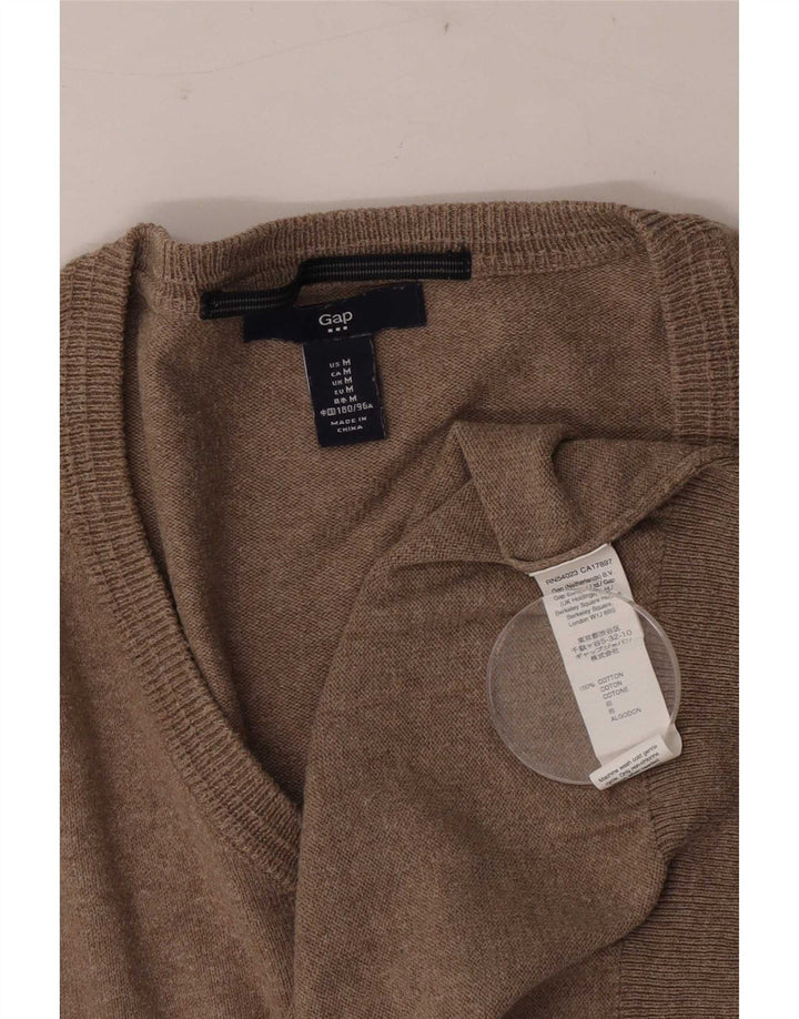 Jersey Con Cuello En V De Algodón Beige Medio Gap Hombre