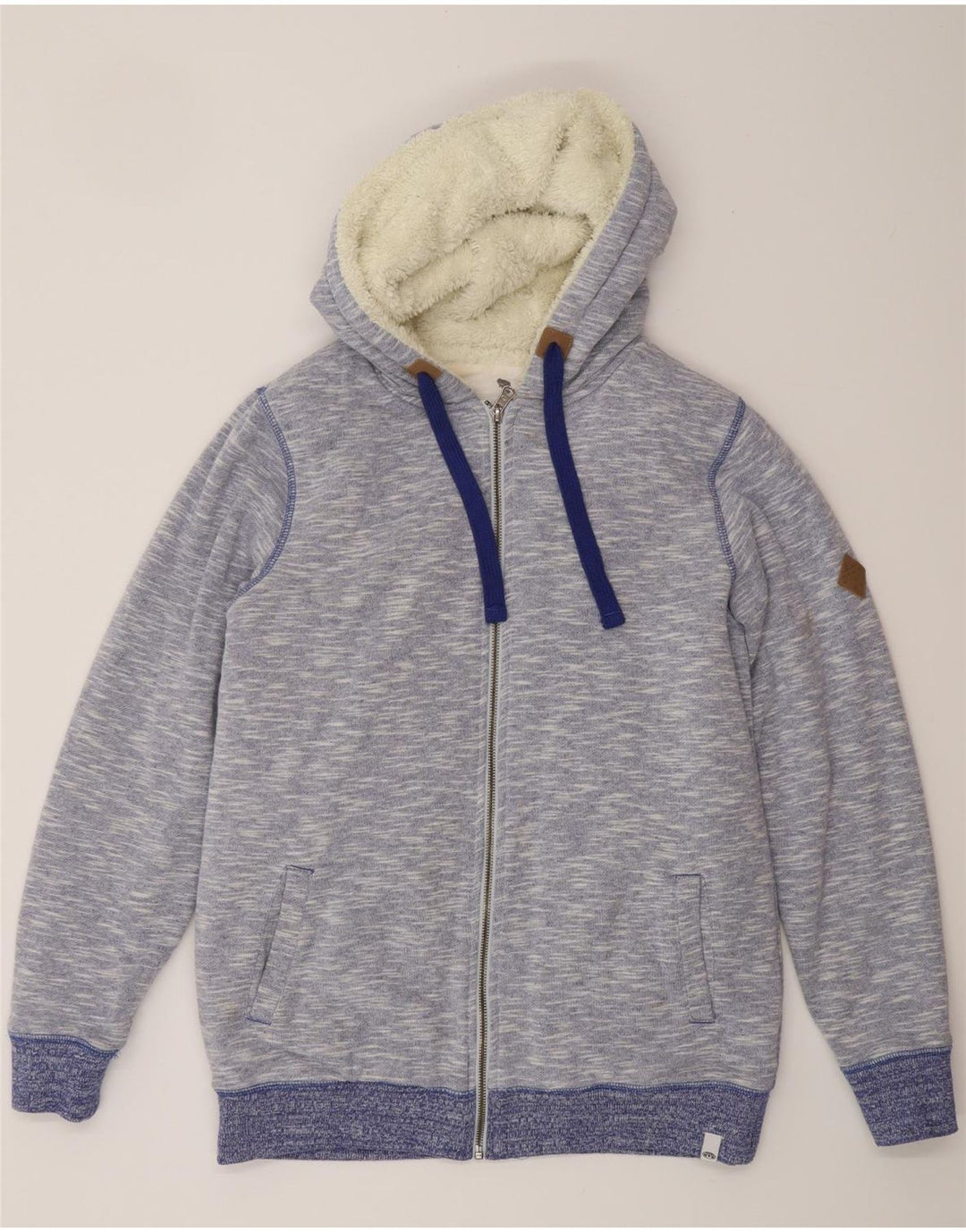 Animal Chaqueta Sherpa con capucha para mujer UK 40 Small Algodón moteado azul