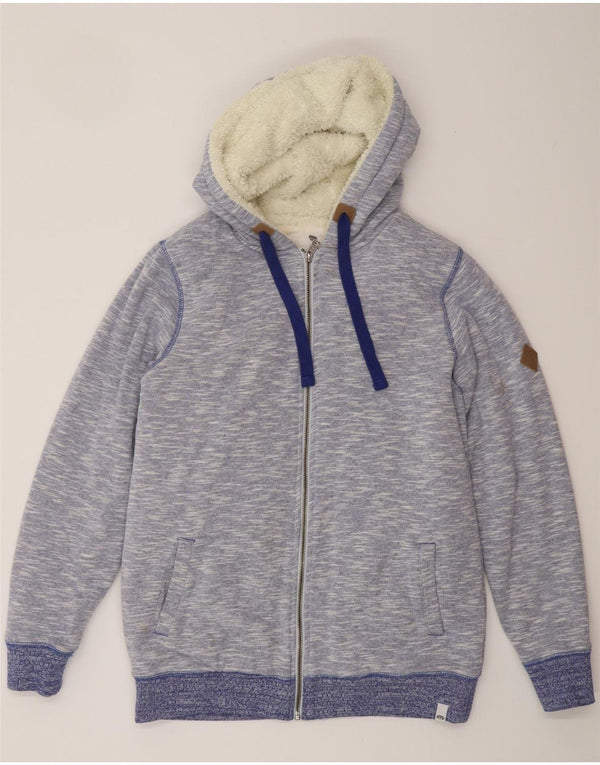 Animal Chaqueta Sherpa con capucha para mujer UK 40 Small Algodón moteado azul
