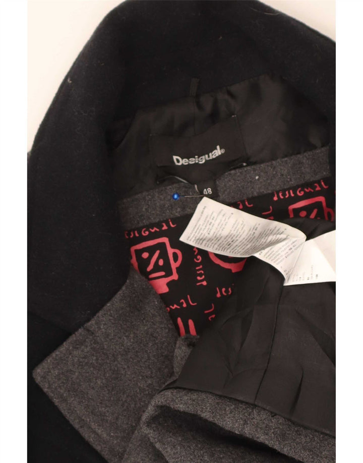 Abrigo Desigual Hombre IT 48 Poliéster color block gris medio