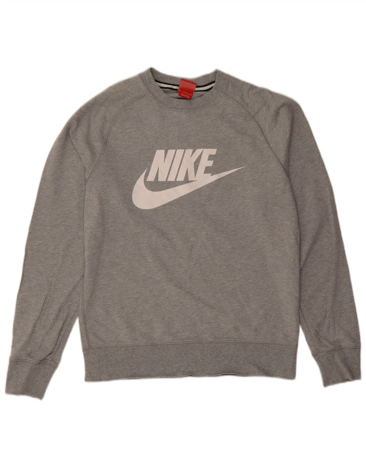 Nike Hombre Sudadera Gráfica Jersey Pequeño Gris Moteado