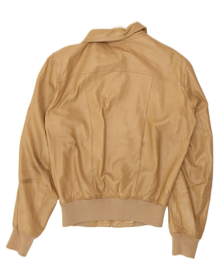 VINTAGE Womens Leather Jacket IT 52 2XL Beige Leather Vintage Vintage and Second-Hand Vintage from Messina Hembry 