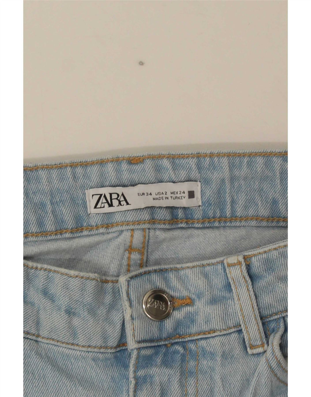 Zara Vaqueros Acampanados Desgastados Altos para Mujer EU 34 2XS W24 L36 Azul