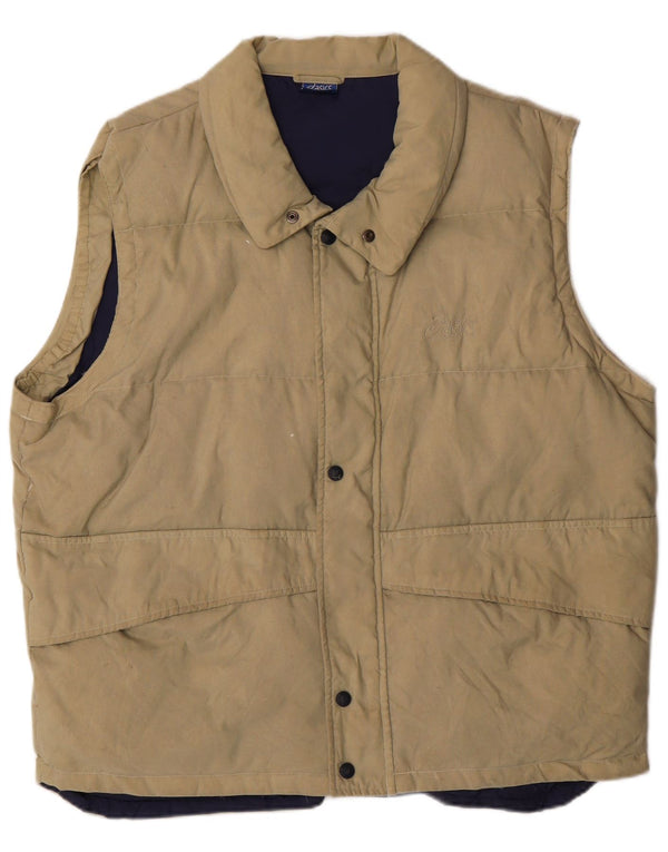 Asics Chaleco acolchado para hombre UK 40 Large Beige Poliamida