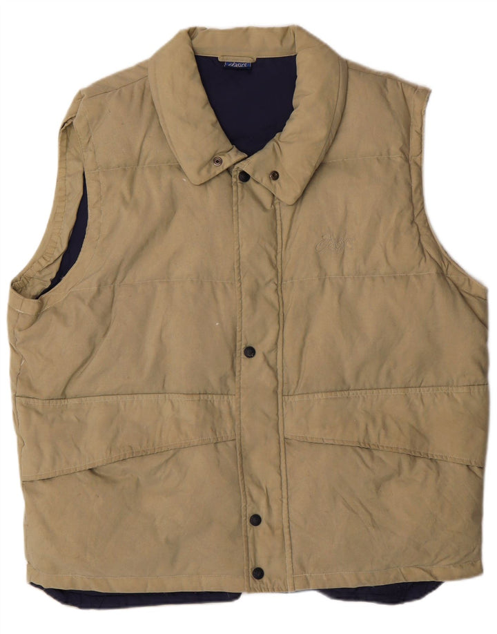 Asics Chaleco acolchado para hombre UK 40 Large Beige Poliamida