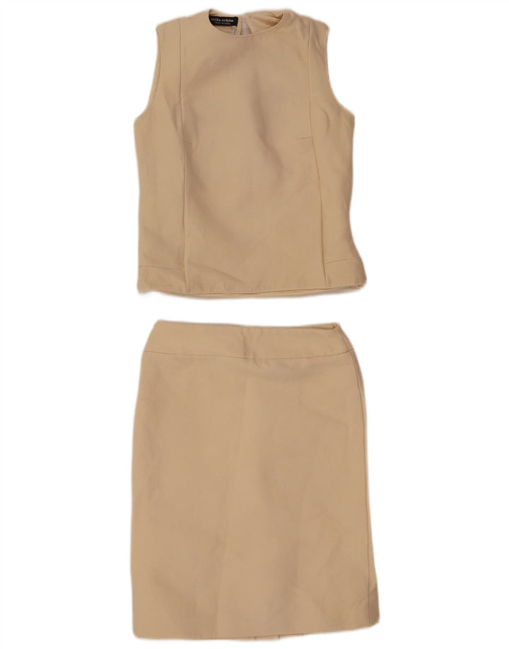 Mila Schon Conjunto de falda de 2 piezas para mujer IT 42 Medium W26 Lana beige