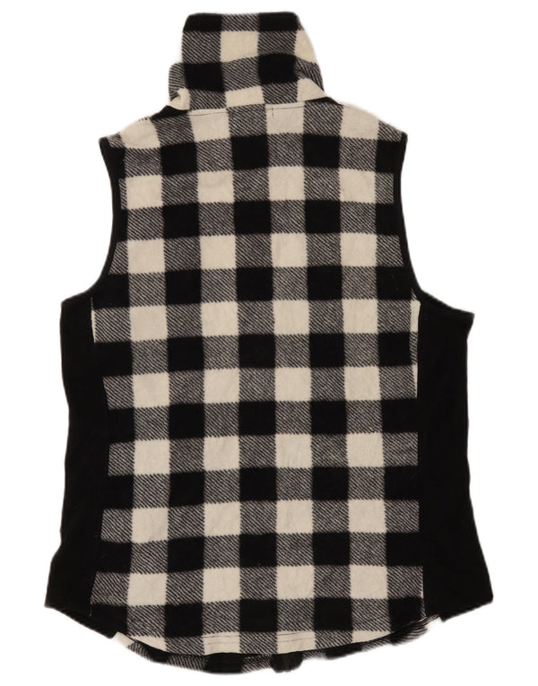 Chaps Chaleco polar para mujer UK 40 Grande Poliéster a cuadros negro