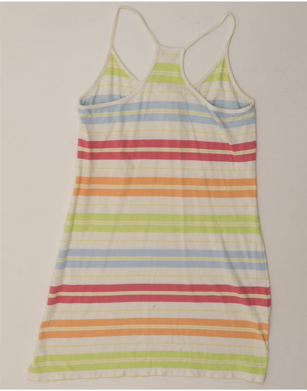 Lacoste Vestido Camiseta Sin Mangas Mujer Talla 42 Grande Rayas Multicolor