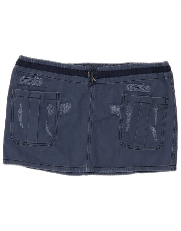 Minifalda Benetton Mujer IT 44 Medium W34 Azul Marino Algodón