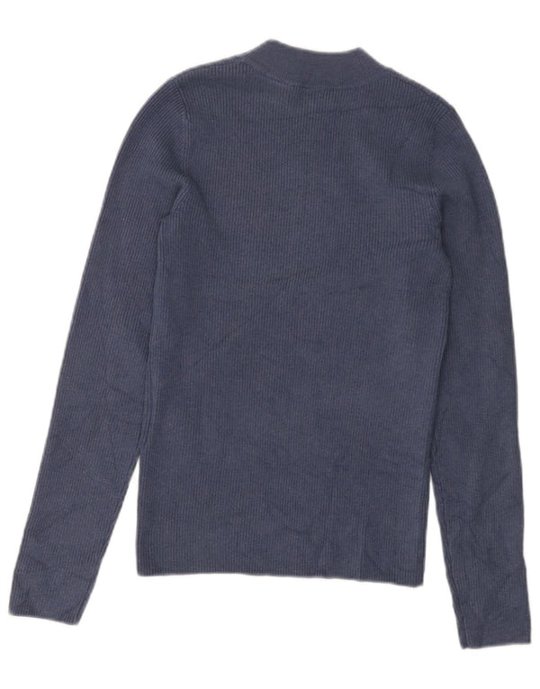 LEVI'S Suéter tipo jersey con cuello redondo para mujer UK 8 Small Azul marino Acrílico