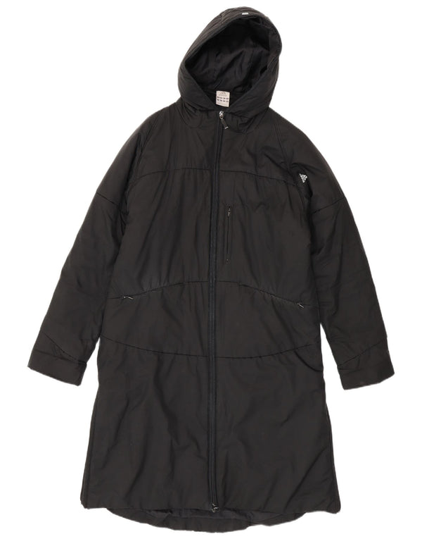 Adidas Abrigo acolchado con capucha para mujer UK 44 Mediano Negro Poliéster