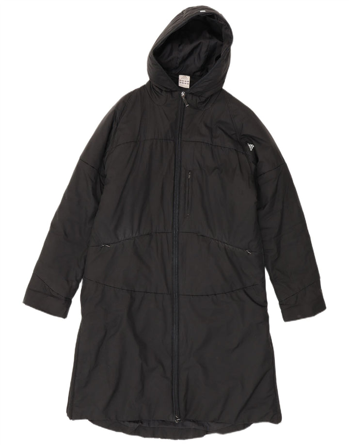 Adidas Abrigo acolchado con capucha para mujer UK 44 Mediano Negro Poliéster