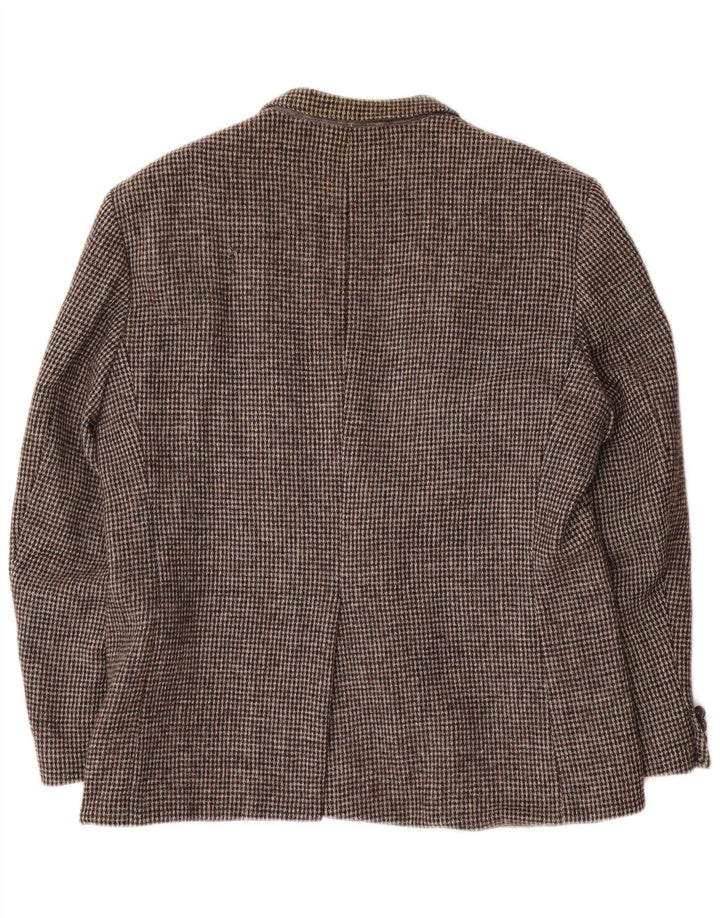 Harris Tweed Chaqueta tipo blazer de 2 botones para hombre UK 38 Marrón medio Pata de gallo