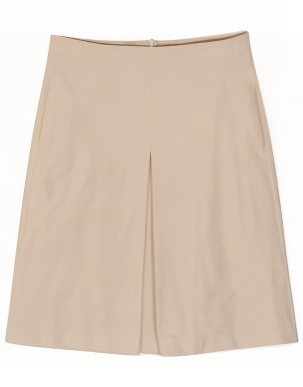 Max Mara Falda acampanada para mujer UK 46 Large W34 Algodón blanco