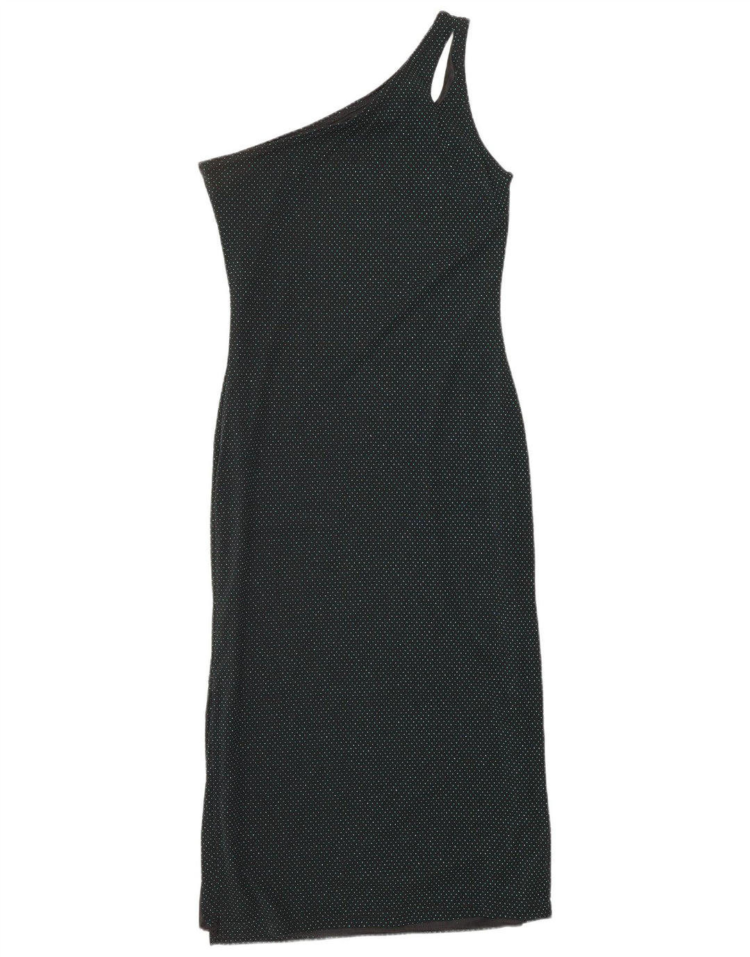 HENNES Vestido maxi de un hombro para mujer EU 42 Grande Negro manchado