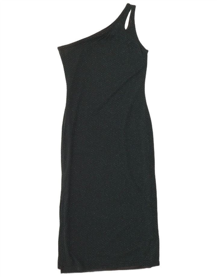 HENNES Vestido maxi de un hombro para mujer EU 42 Grande Negro manchado