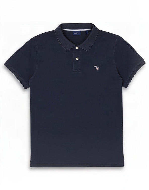 Gant Mens Polo Shirt Large Navy Blue Cotton