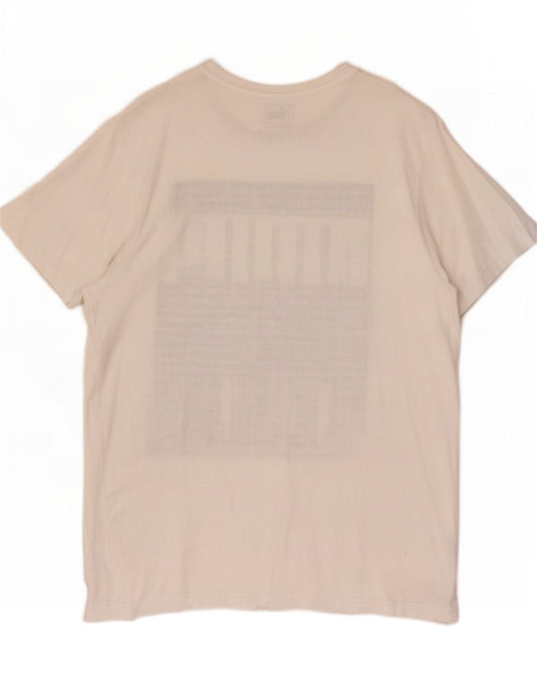 Puma - Camiseta gráfica para hombre, talla grande, algodón blanco