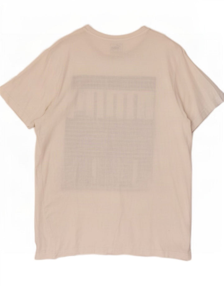Puma - Camiseta gráfica para hombre, talla grande, algodón blanco