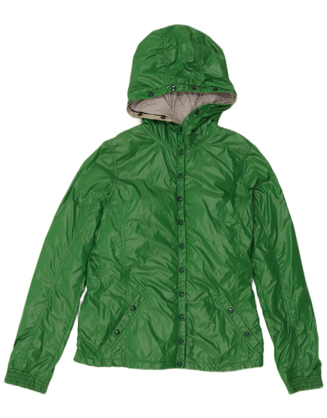 Chaqueta Acolchada Mujer Quiltica Con Capucha IT 42 Poliamida Verde Mediano