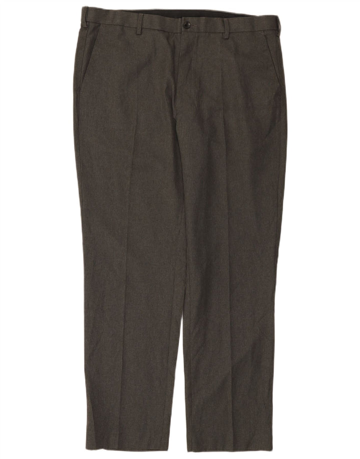 Marks & Spencer Pantalones de traje rectos de corte regular para hombre W38 L31 Gris