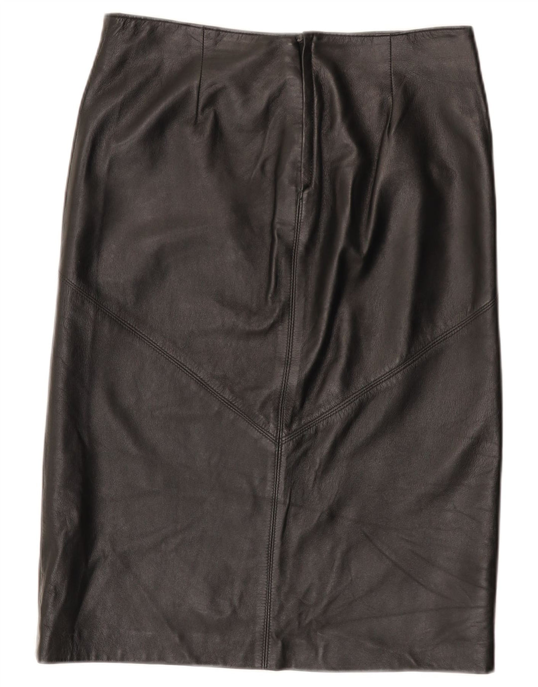 Falda de cuero vintage para mujer IT 44 Mediana W30 Cuero negro
