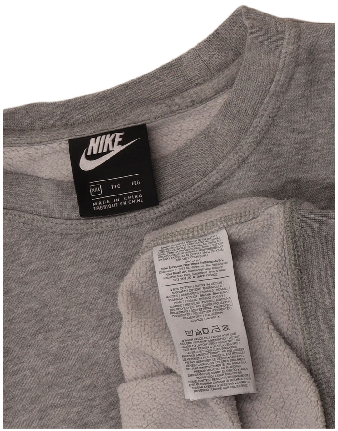 Nike - Sudadera para hombre, talla 2XL, algodón gris