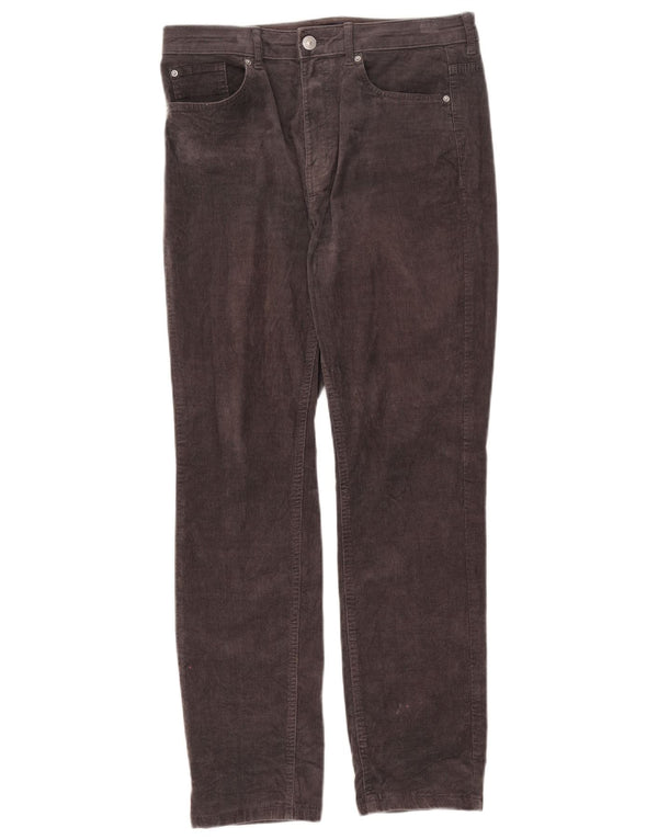 Marks & Spencer Pantalones rectos de pana para mujer UK 12 Medium W30 L27 Gris