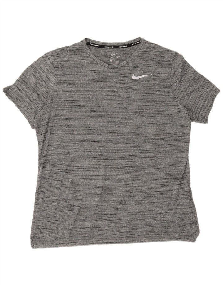 Camiseta Nike Dri Fit para hombre Top XL Poliéster moteado gris