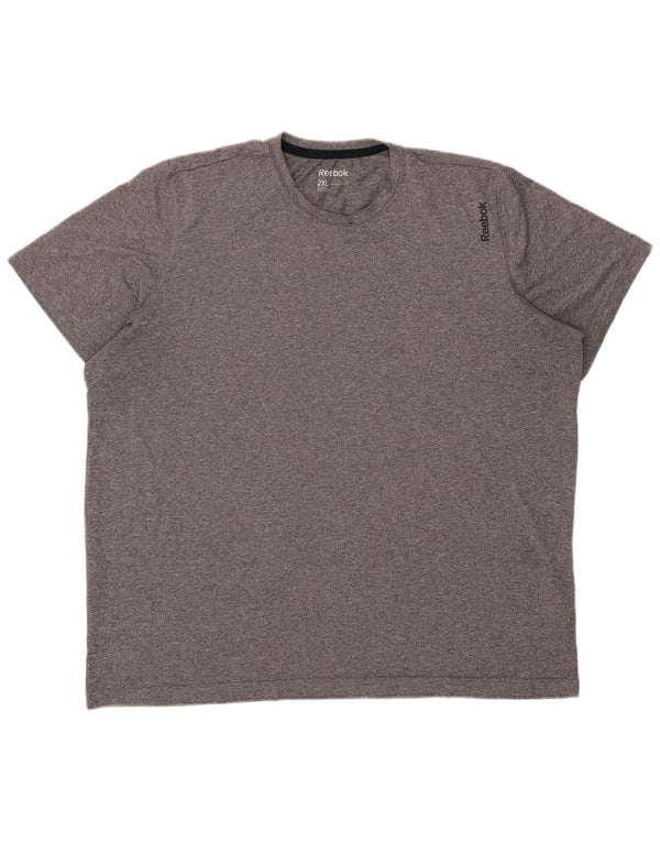 Reebok Camiseta para hombre Top 2XL Poliéster moteado gris