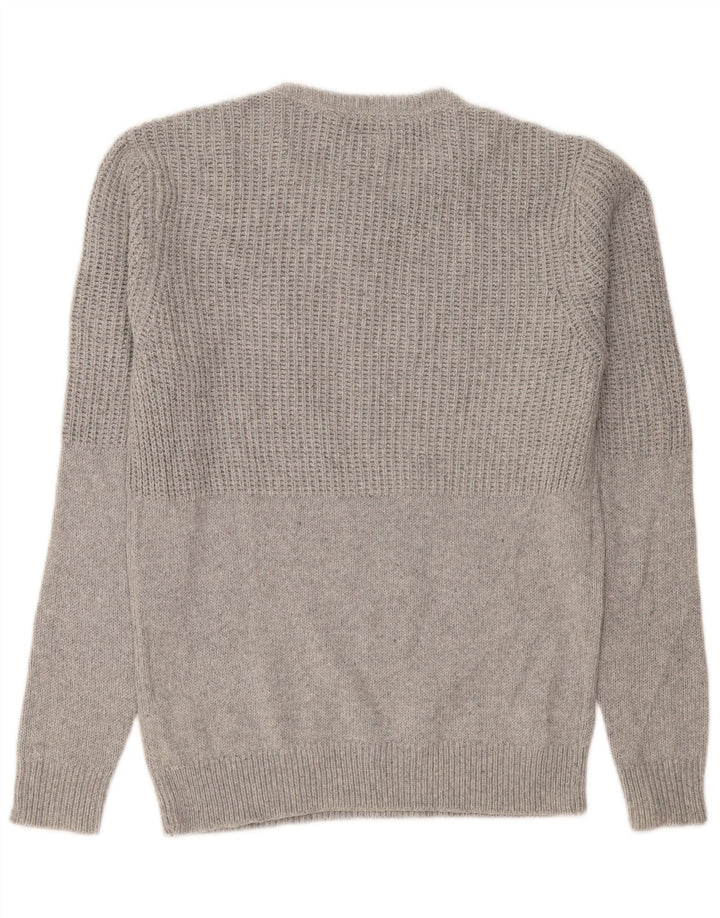 Vans Jersey con cuello redondo para hombre, talla pequeña, algodón gris