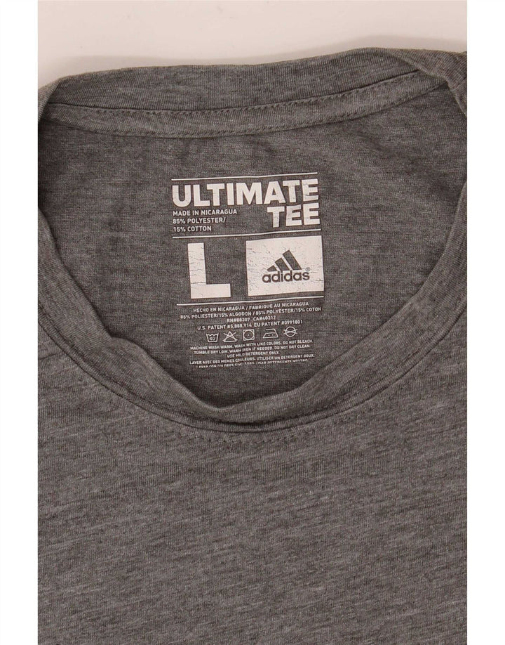 Adidas Mens Climalite Camiseta Top Grande Gris Moteado Poliéster