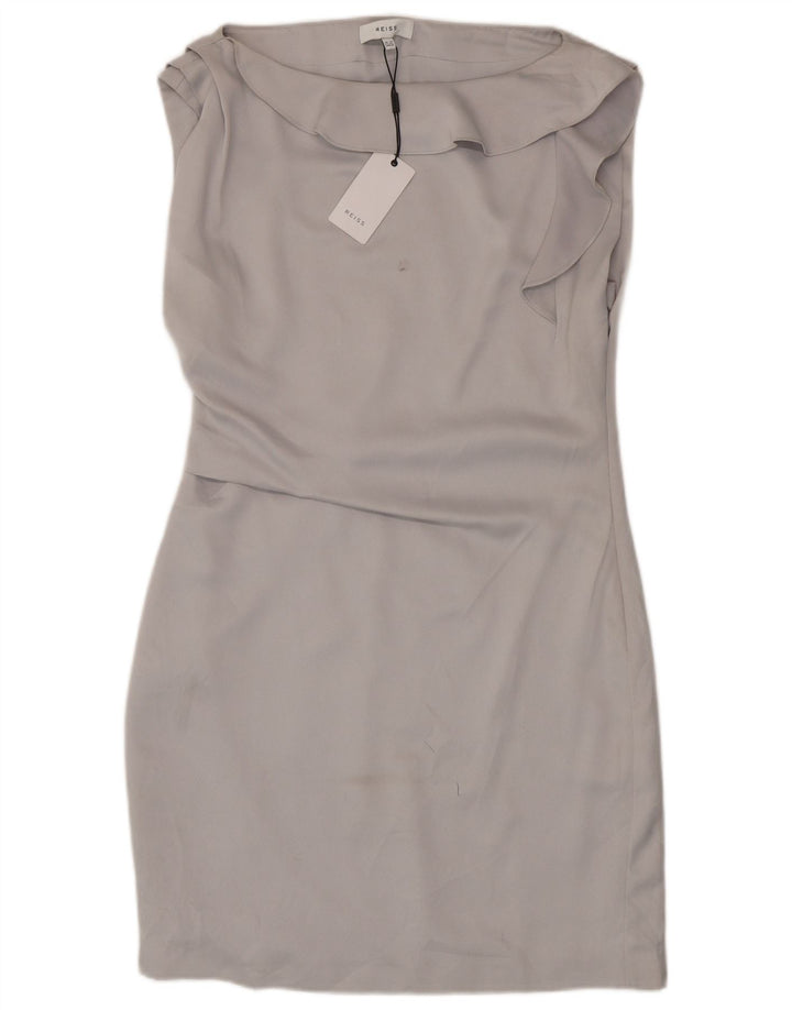 Reiss Vestido tubo sin mangas para mujer UK 42 Poliéster gris medio