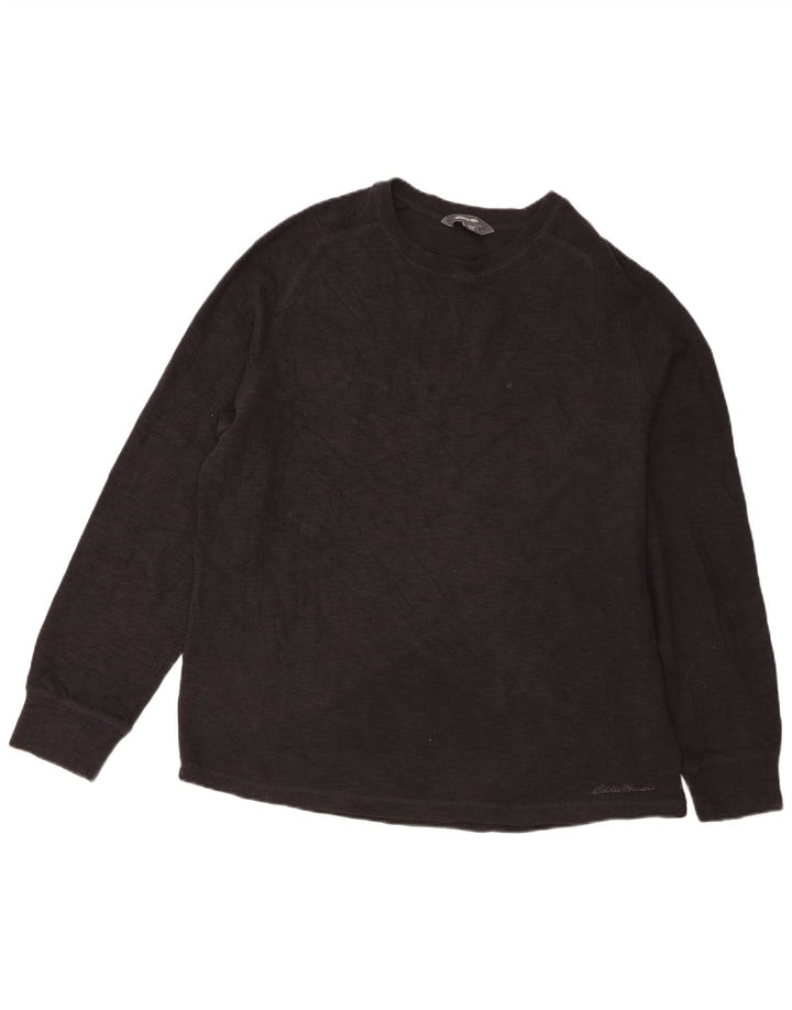 Eddie Bauer Camiseta Hombre Manga Larga XL Algodón Negro
