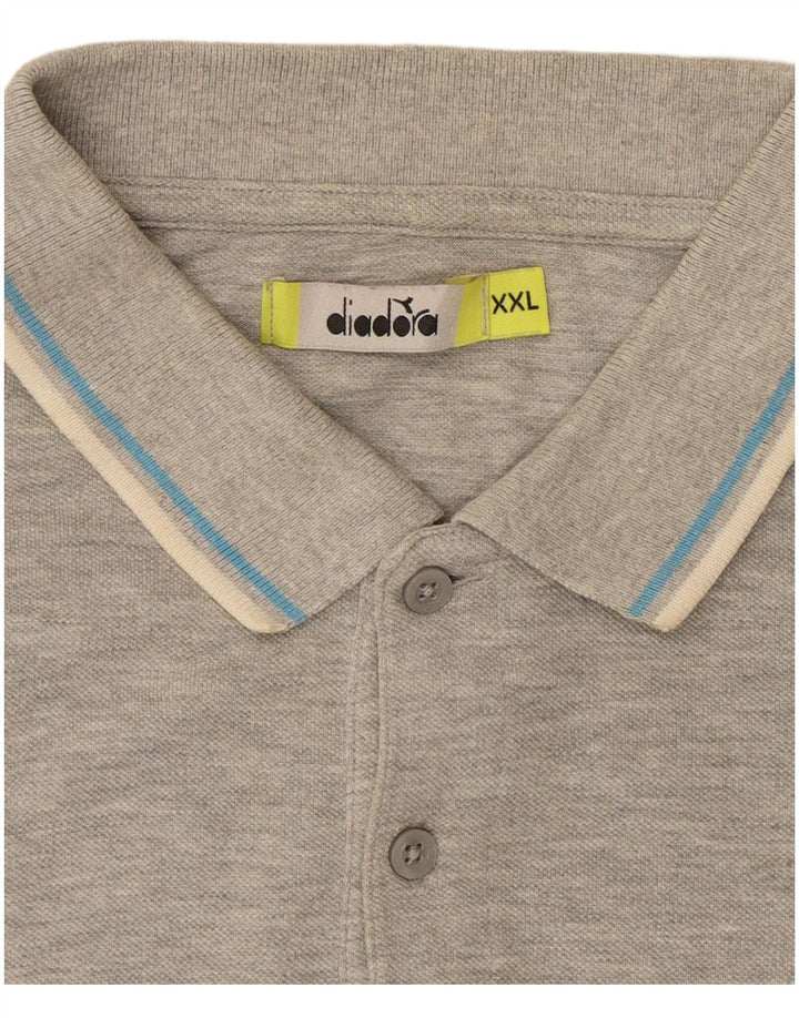 Diadora Polo Hombre 2XL Gris
